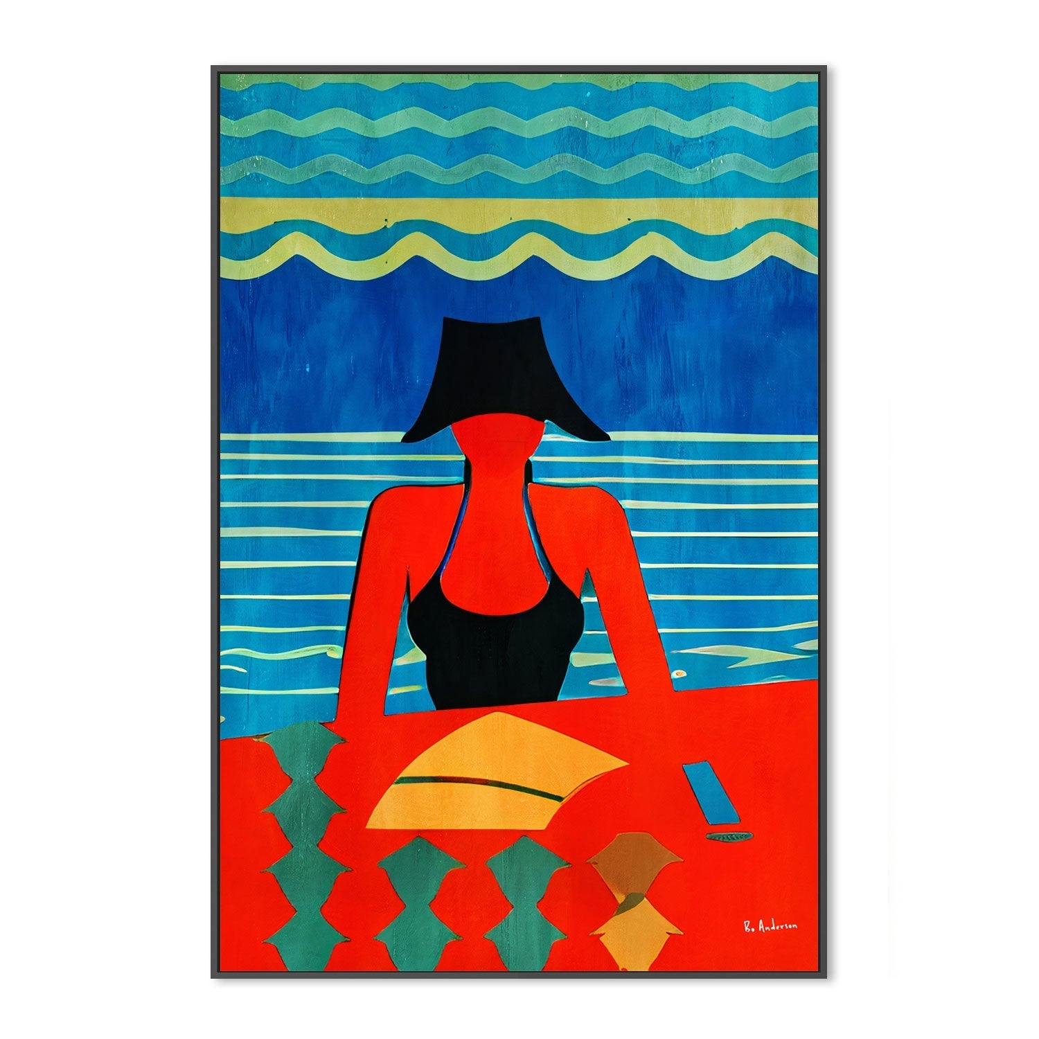 wall-art-print-canvas-poster-framed-Reading, Swimming And You , By Bo Anderson-3