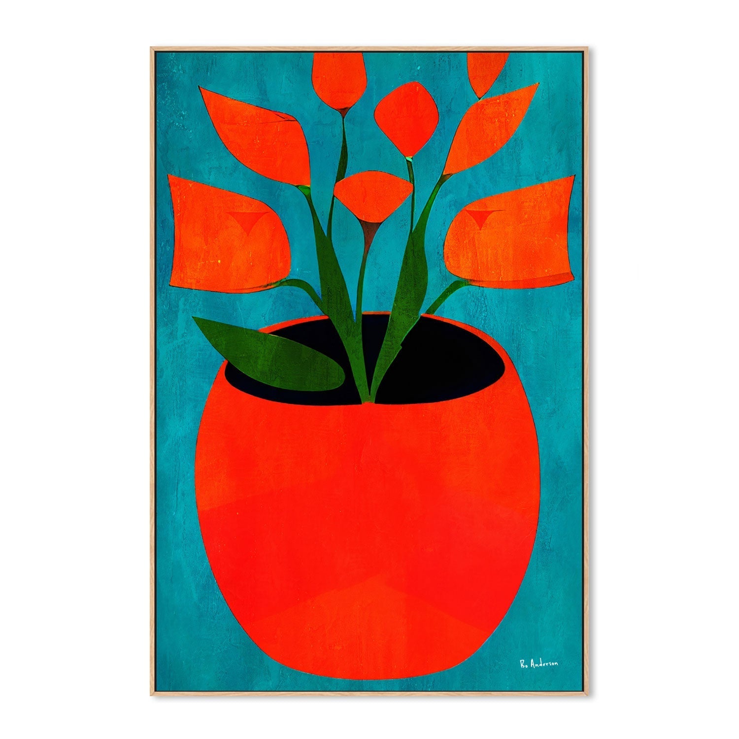 wall-art-print-canvas-poster-framed-Red Blossoms , By Bo Anderson-4