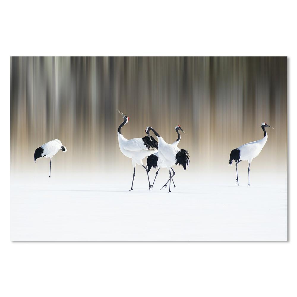 wall-art-print-canvas-poster-framed-Red-Crested White Cranes, By Ikuo Iga-by-Plus X Studio-Gioia Wall Art