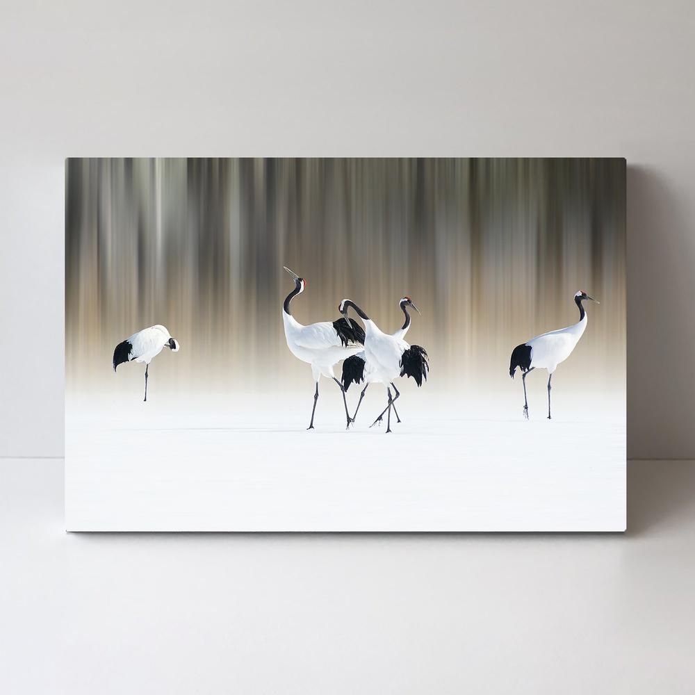 wall-art-print-canvas-poster-framed-Red-Crested White Cranes, By Ikuo Iga-by-Plus X Studio-Gioia Wall Art