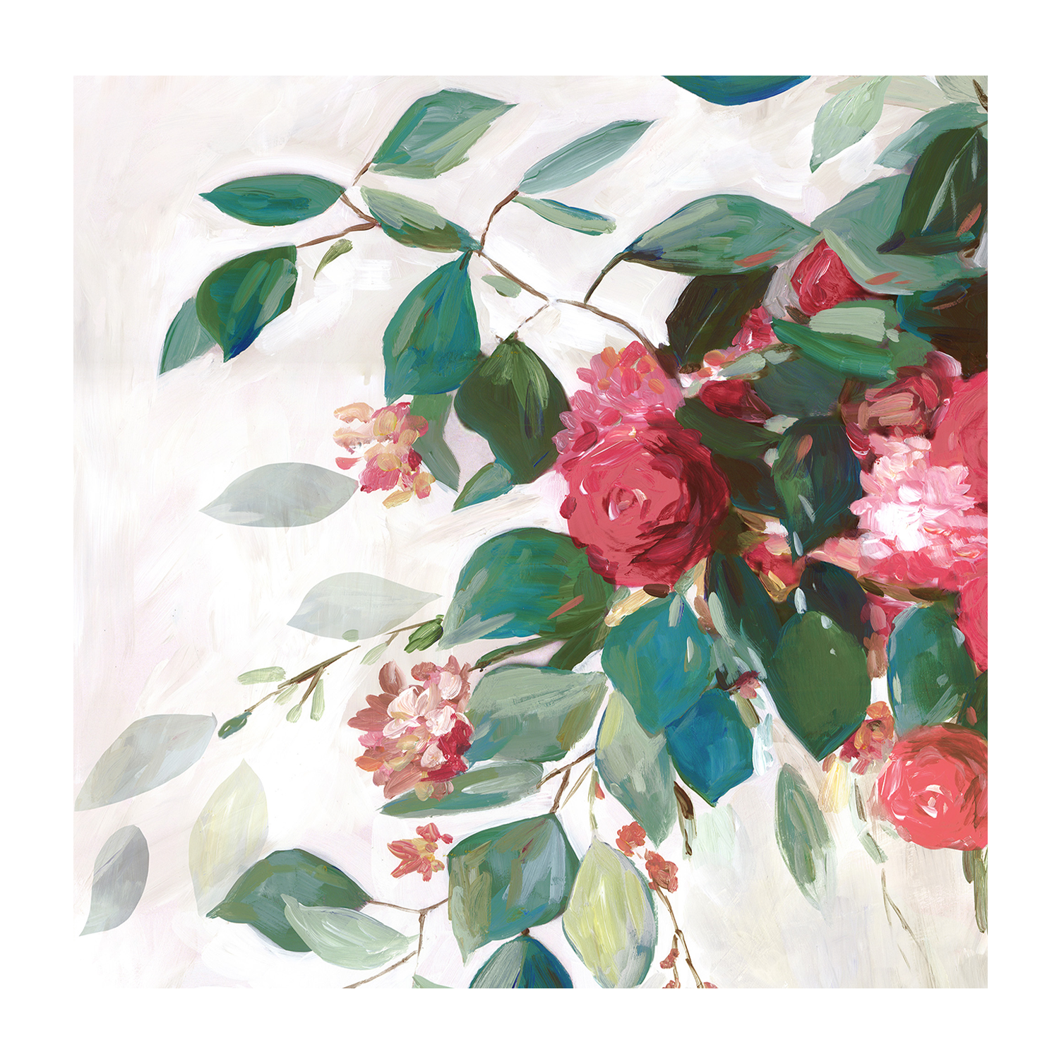 wall-art-print-canvas-poster-framed-Red Florals , By Asia Jensen-1