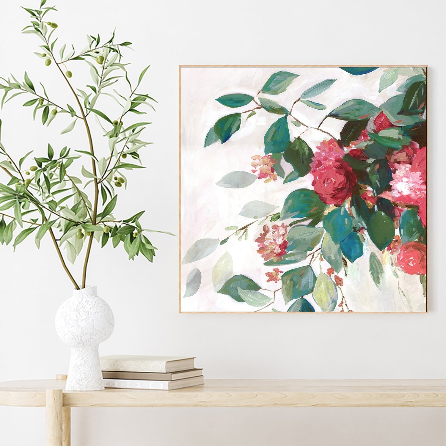 wall-art-print-canvas-poster-framed-Red Florals , By Asia Jensen-2