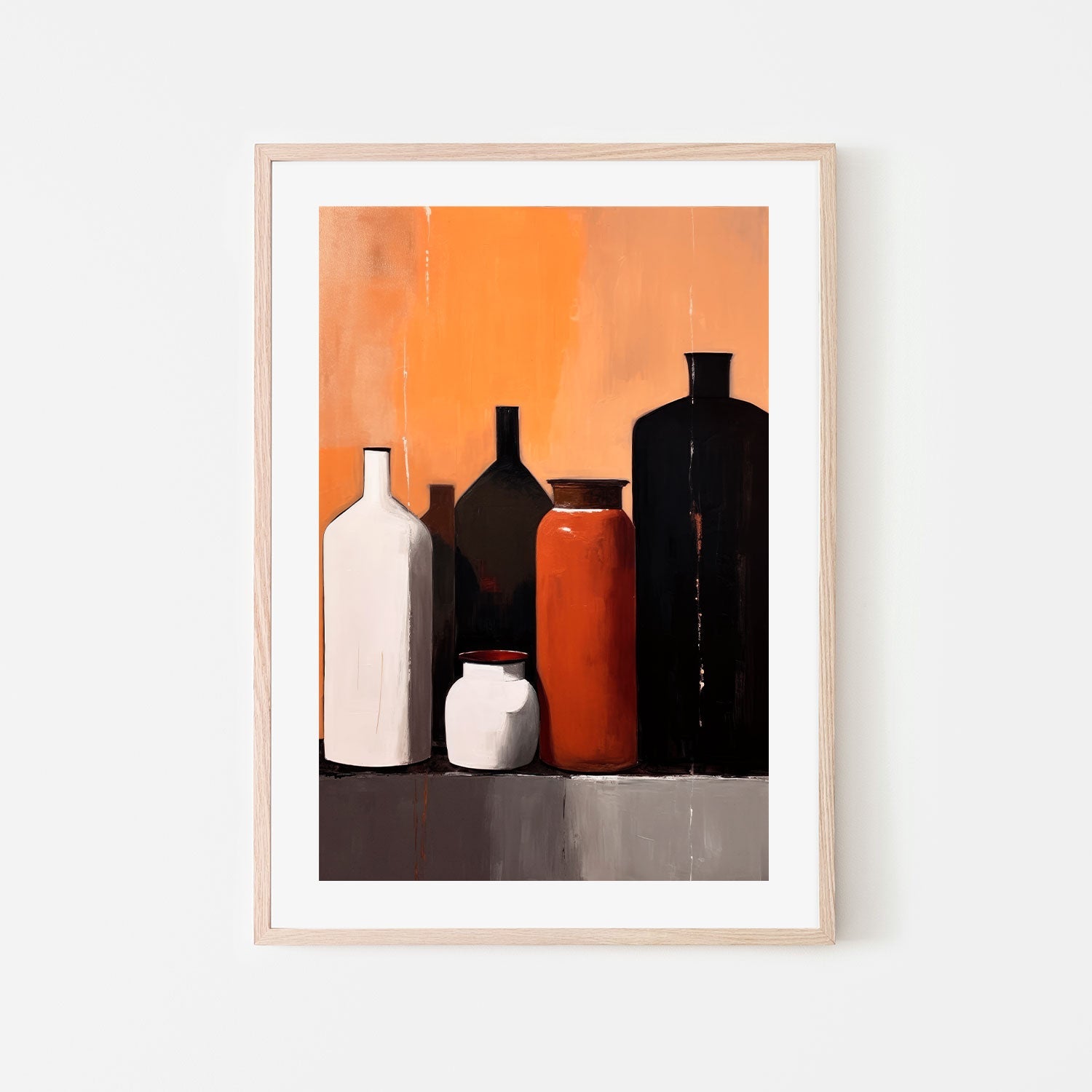 wall-art-print-canvas-poster-framed-Red Glass Bottle , By Treechild-GIOIA-WALL-ART