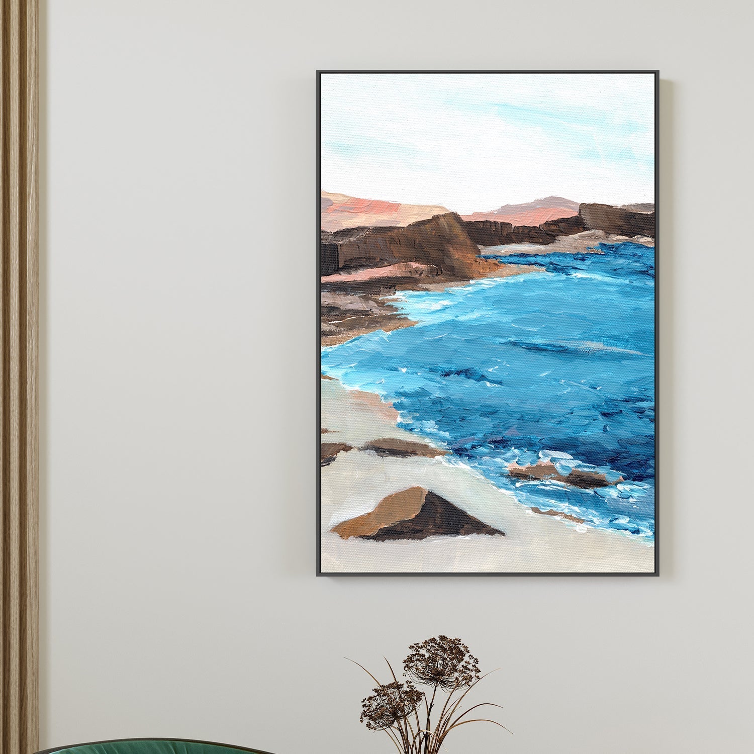 wall-art-print-canvas-poster-framed-Red Mountain Beach , By Nikita Jariwala-2