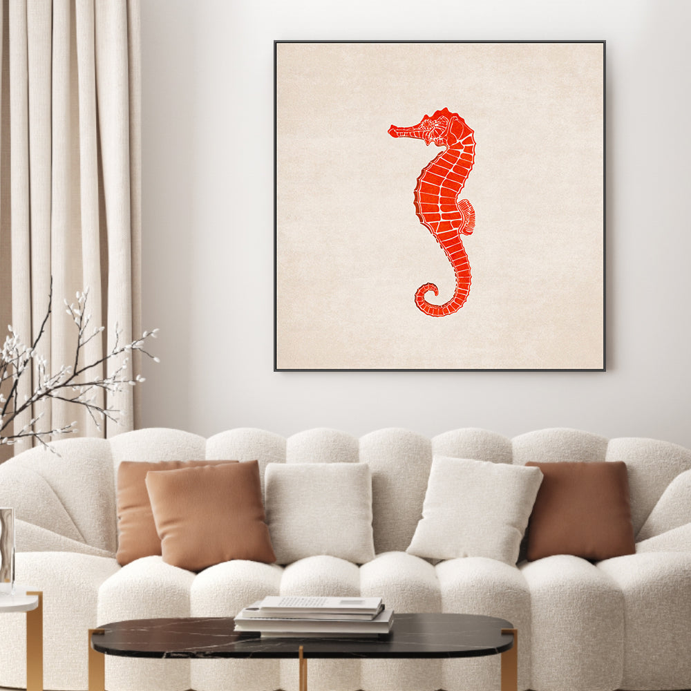 wall-art-print-canvas-poster-framed-Red Sea Horse , By Emel Tunaboylu-GIOIA-WALL-ART