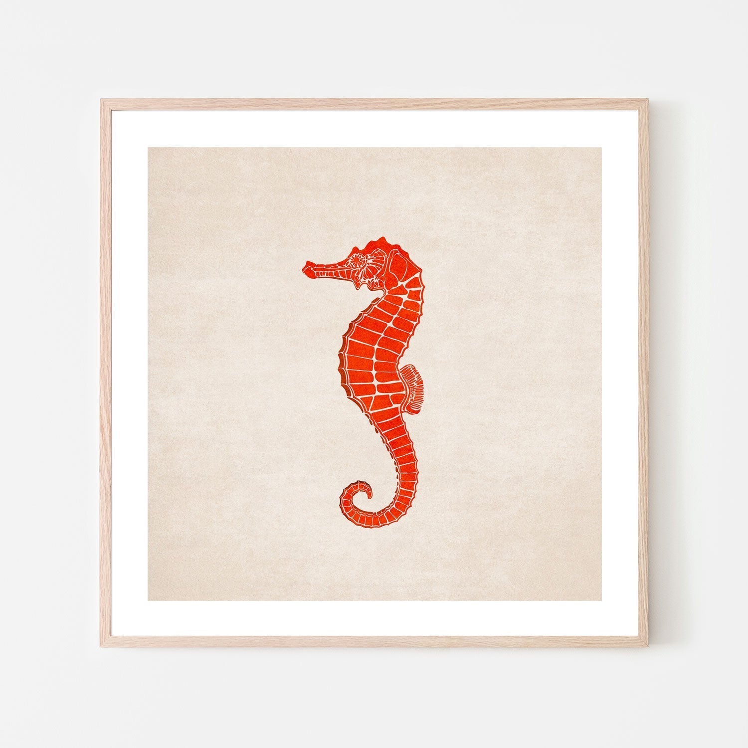 wall-art-print-canvas-poster-framed-Red Sea Horse , By Emel Tunaboylu-GIOIA-WALL-ART