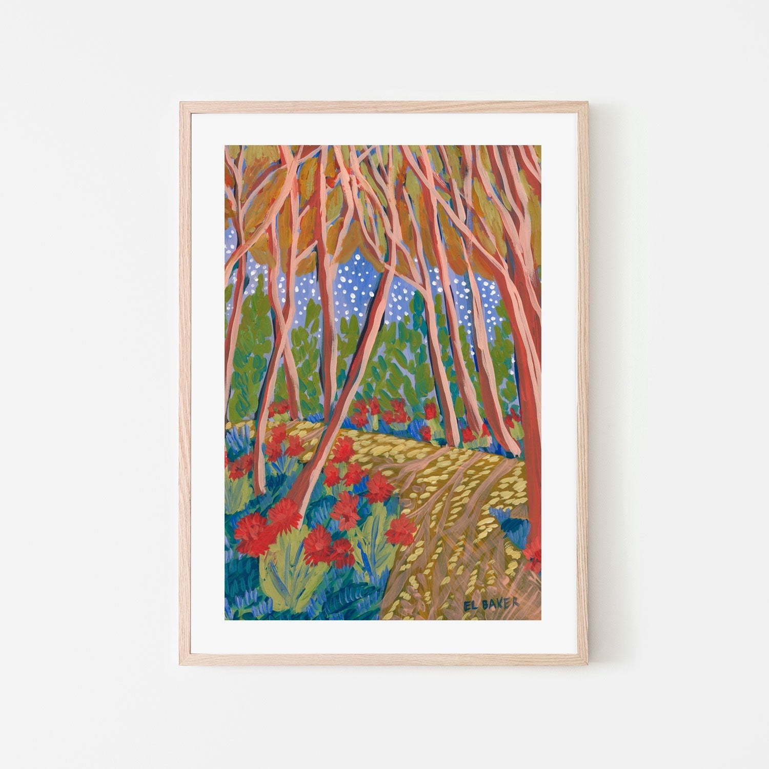 wall-art-print-canvas-poster-framed-Red Trees , By Eleanor Baker-6