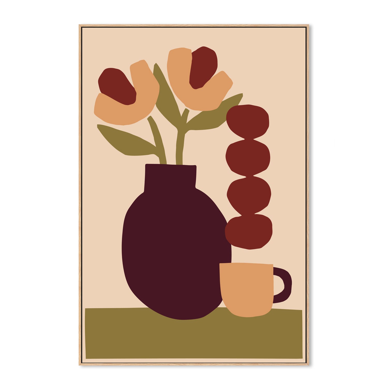 wall-art-print-canvas-poster-framed-Red Vase, By Margaux Fugier-GIOIA-WALL-ART