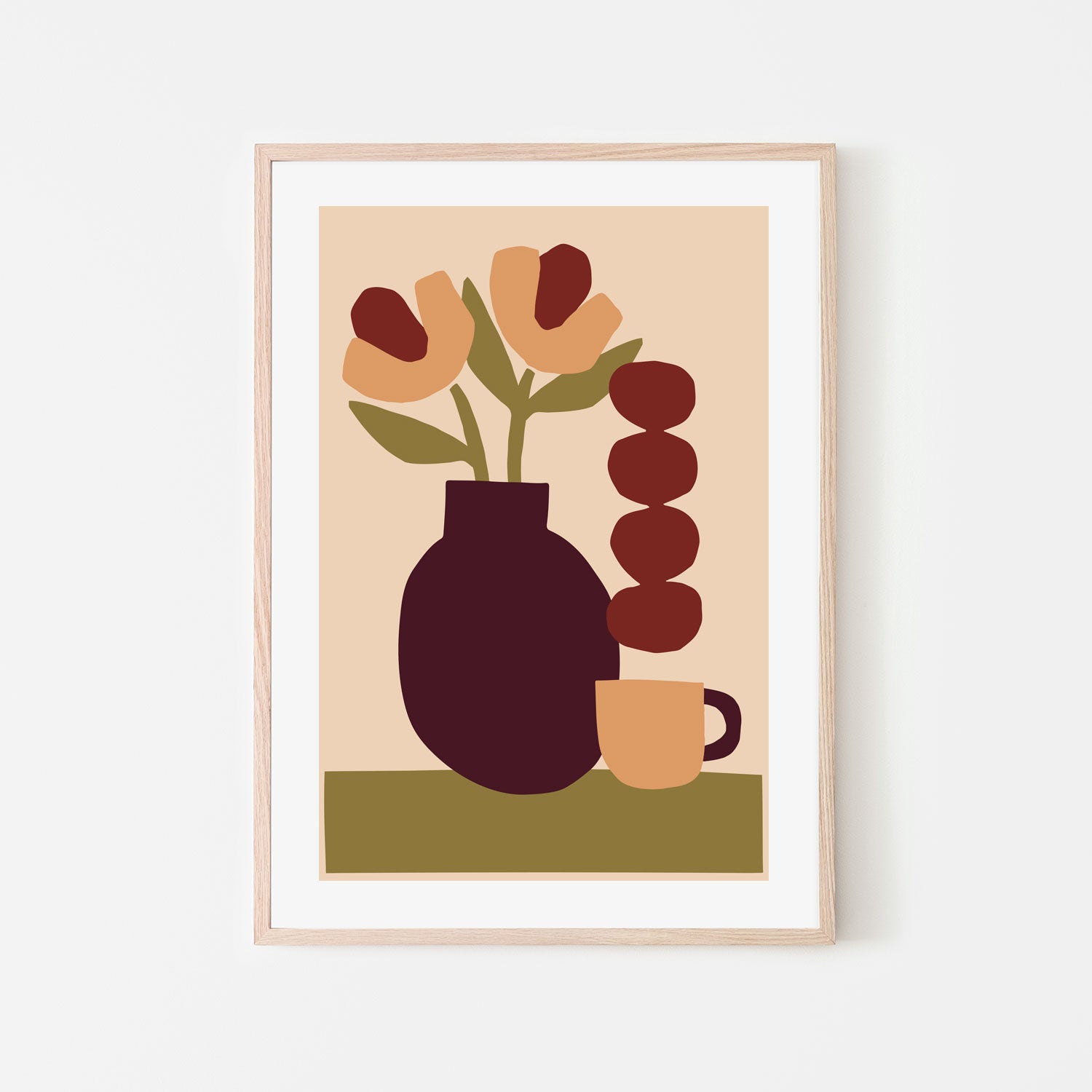 wall-art-print-canvas-poster-framed-Red Vase, By Margaux Fugier-GIOIA-WALL-ART
