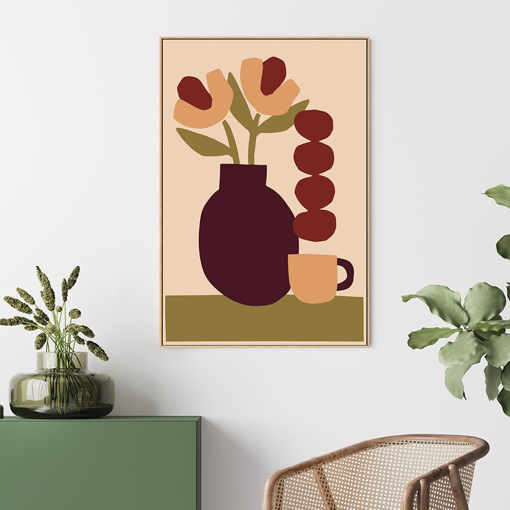 wall-art-print-canvas-poster-framed-Red Vase, By Margaux Fugier-GIOIA-WALL-ART