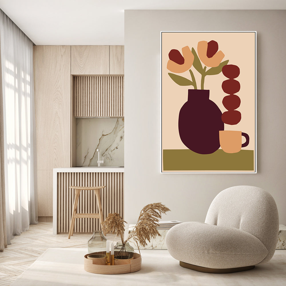 wall-art-print-canvas-poster-framed-Red Vase, By Margaux Fugier-GIOIA-WALL-ART