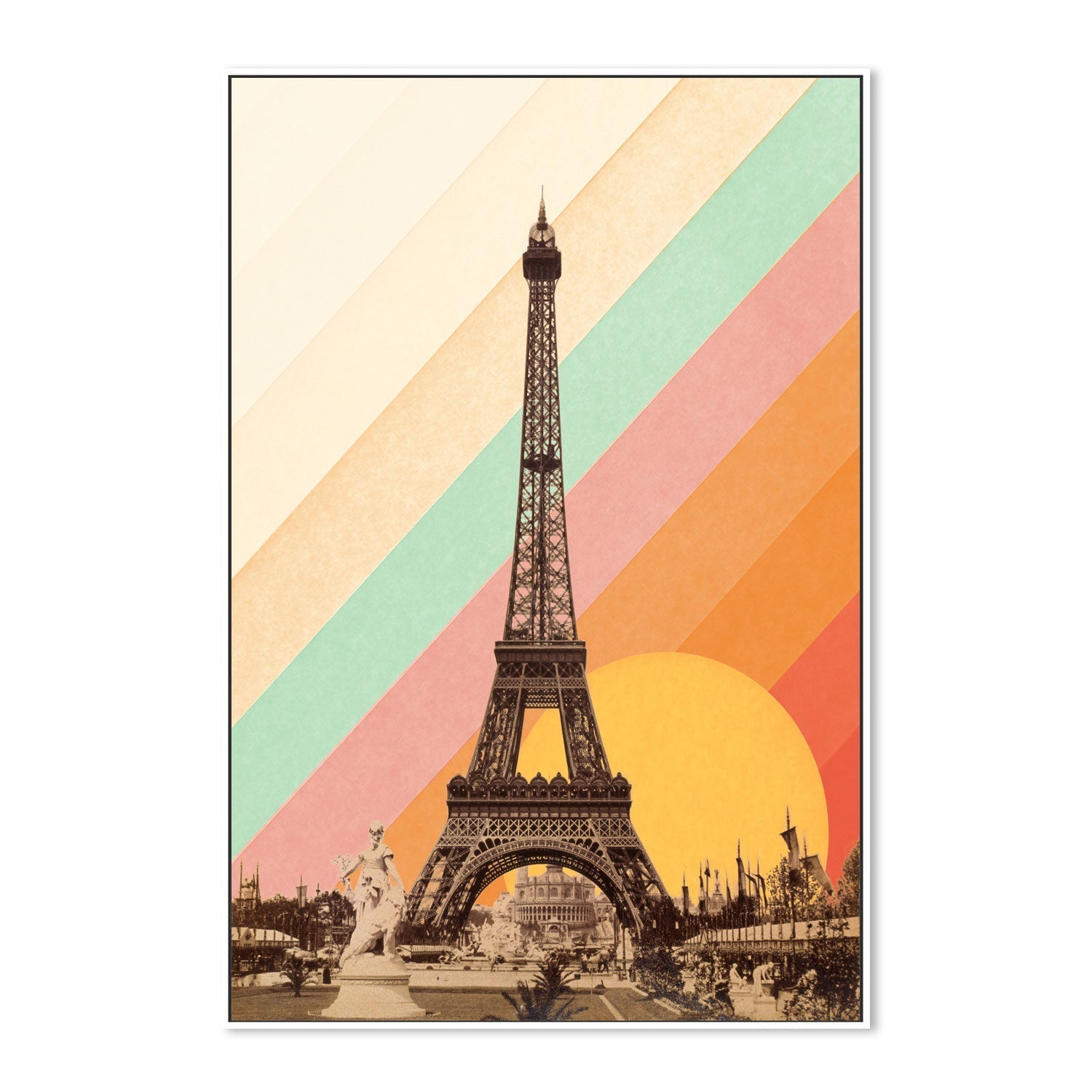 wall-art-print-canvas-poster-framed-Retro Eiffel Tower, By Florent Bodart-GIOIA-WALL-ART