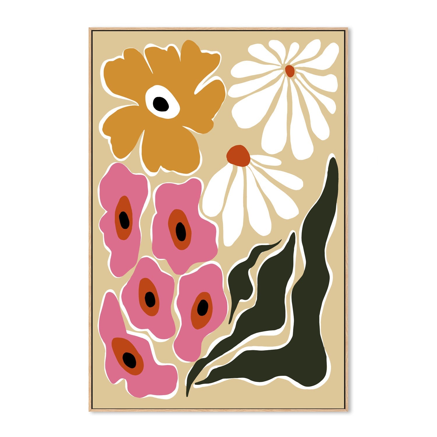 wall-art-print-canvas-poster-framed-Retro Garden , By Miho Art Studio-4