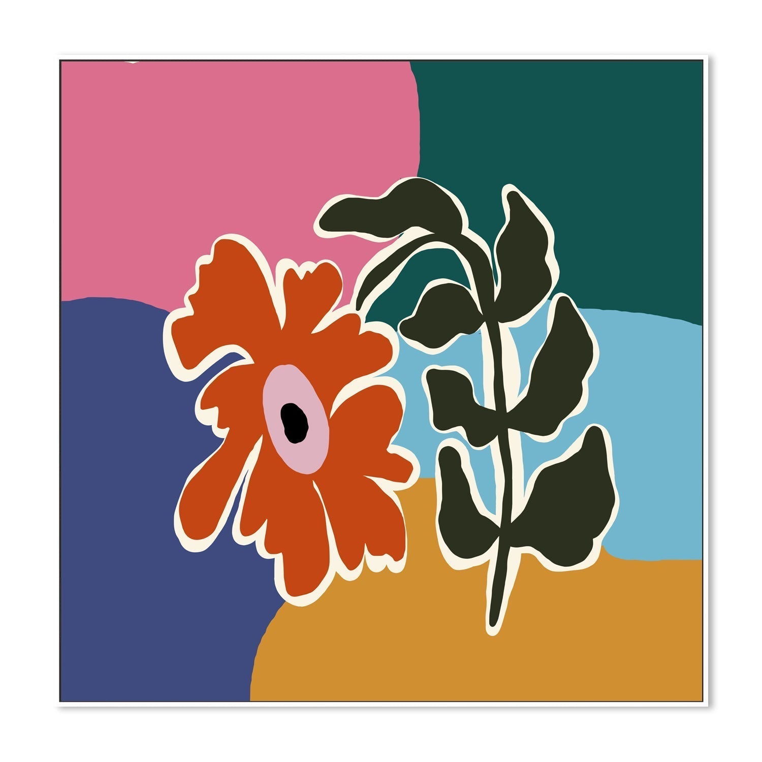 wall-art-print-canvas-poster-framed-Retro Minimal Flower, Style A , By Miho Art Studio , By Miho Art Studio-5