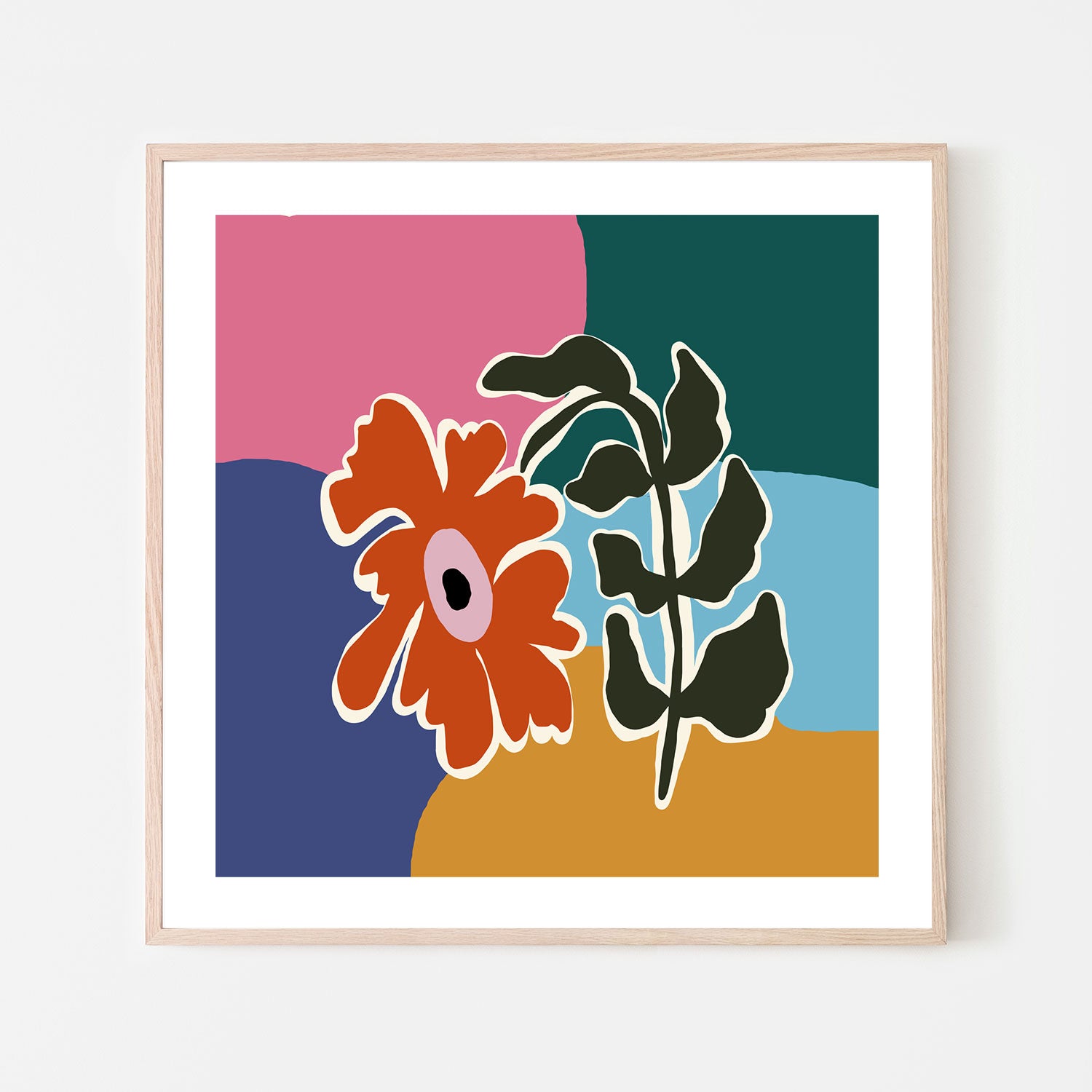 wall-art-print-canvas-poster-framed-Retro Minimal Flower, Style A , By Miho Art Studio , By Miho Art Studio-6