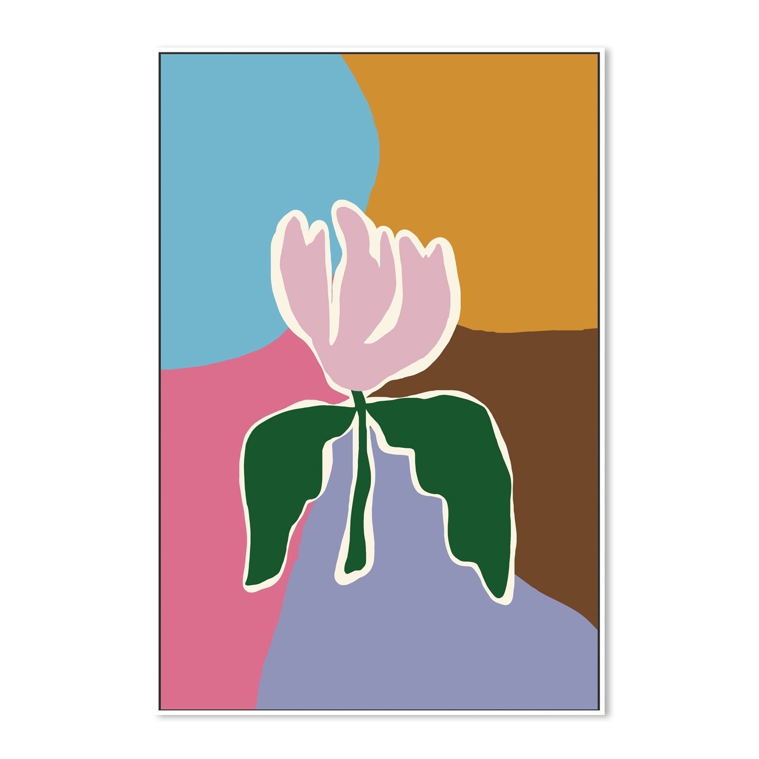 wall-art-print-canvas-poster-framed-Retro Minimal Flower, Style B , By Miho Art Studio , By Miho Art Studio-1