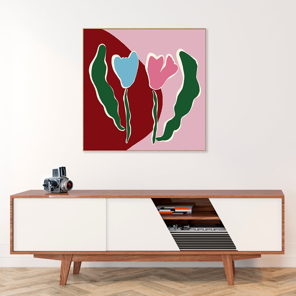 wall-art-print-canvas-poster-framed-Retro Minimal Flower, Style D , By Miho Art Studio , By Miho Art Studio-2
