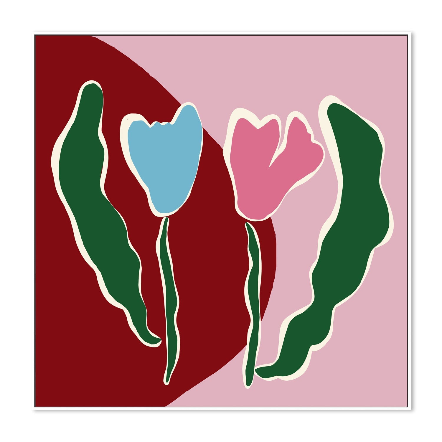 wall-art-print-canvas-poster-framed-Retro Minimal Flower, Style D , By Miho Art Studio , By Miho Art Studio-5