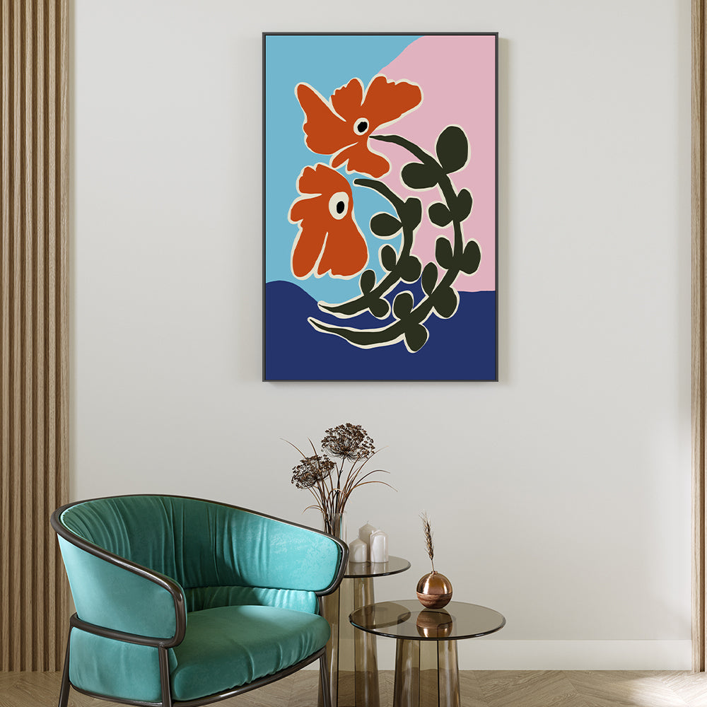 wall-art-print-canvas-poster-framed-Retro Minimal Flower, Style E , By Miho Art Studio , By Miho Art Studio-7