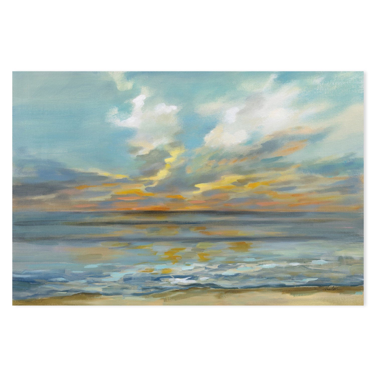 wall-art-print-canvas-poster-framed-Rhythmic Sunset Waves-by-Silvia Vassileva-Gioia Wall Art