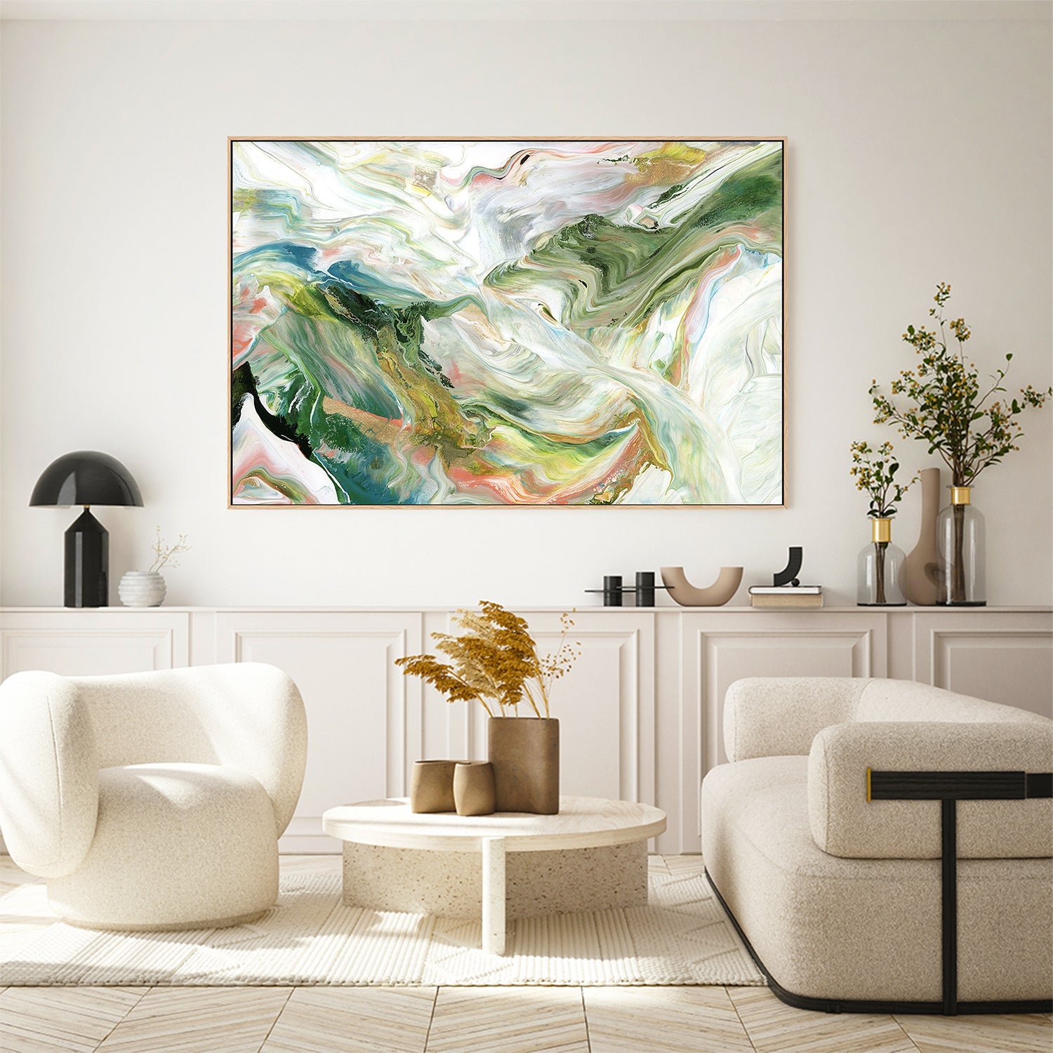 wall-art-print-canvas-poster-framed-Ribbon Flow, Style B-7