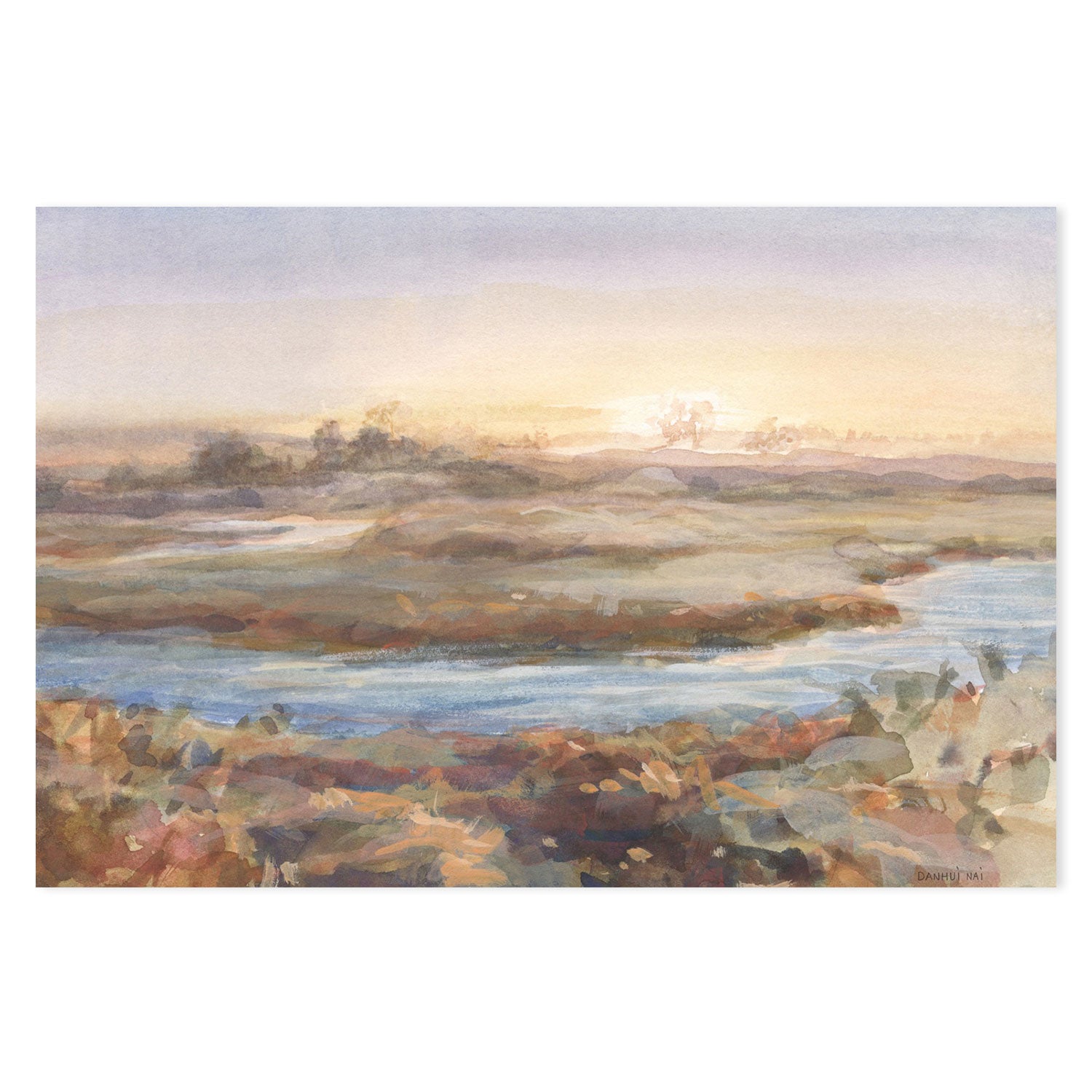 wall-art-print-canvas-poster-framed-River at Dawn-by-Danhui Nai-Gioia Wall Art