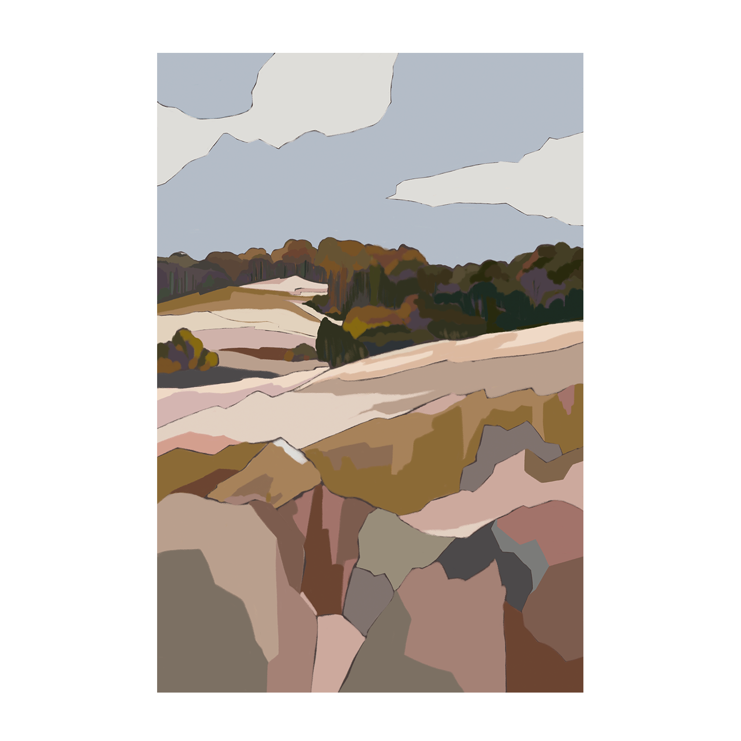 wall-art-print-canvas-poster-framed-Romaing Ridges , By Nikita Jariwala-GIOIA-WALL-ART