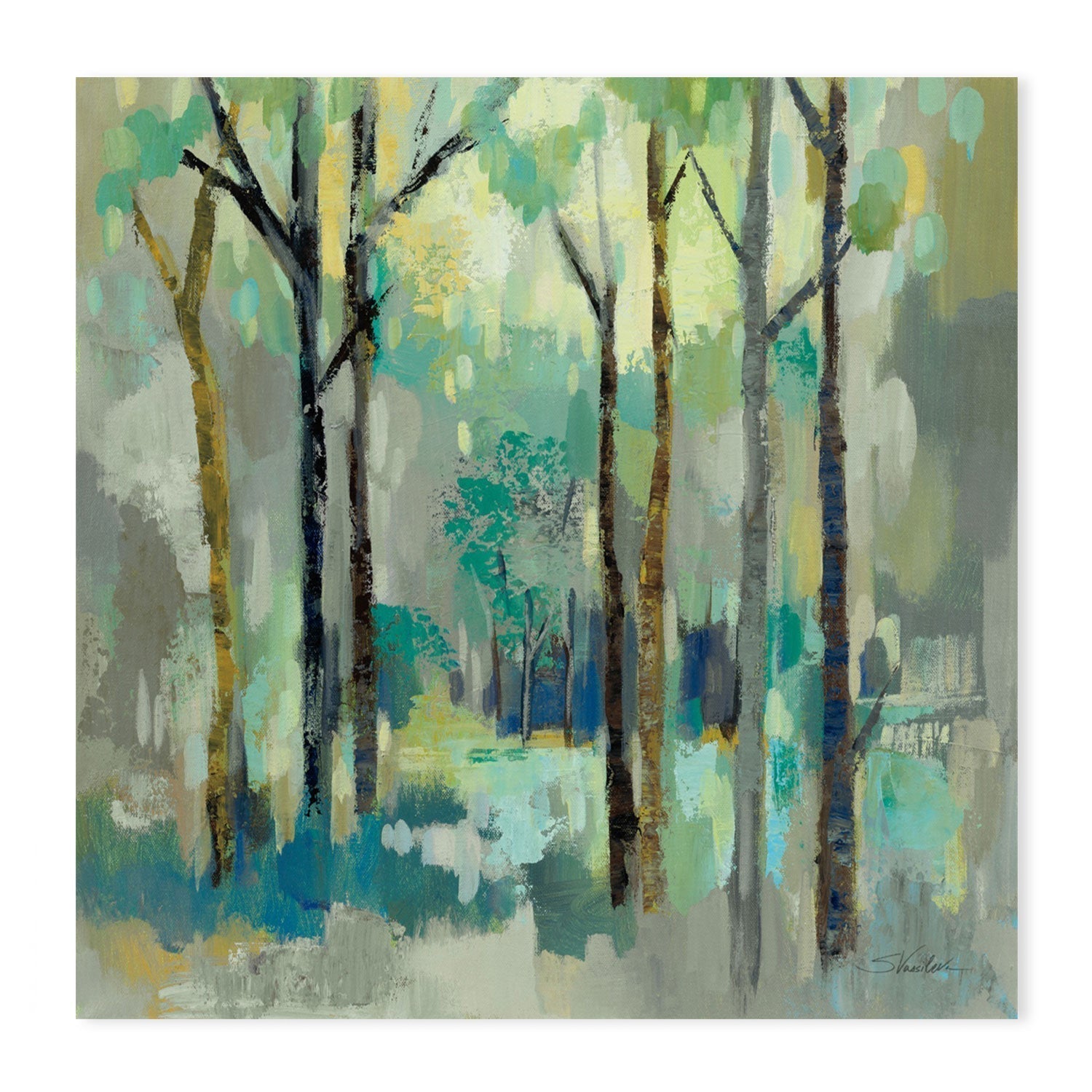 wall-art-print-canvas-poster-framed-Romantic Forest Neutral-by-Silvia Vassileva-Gioia Wall Art