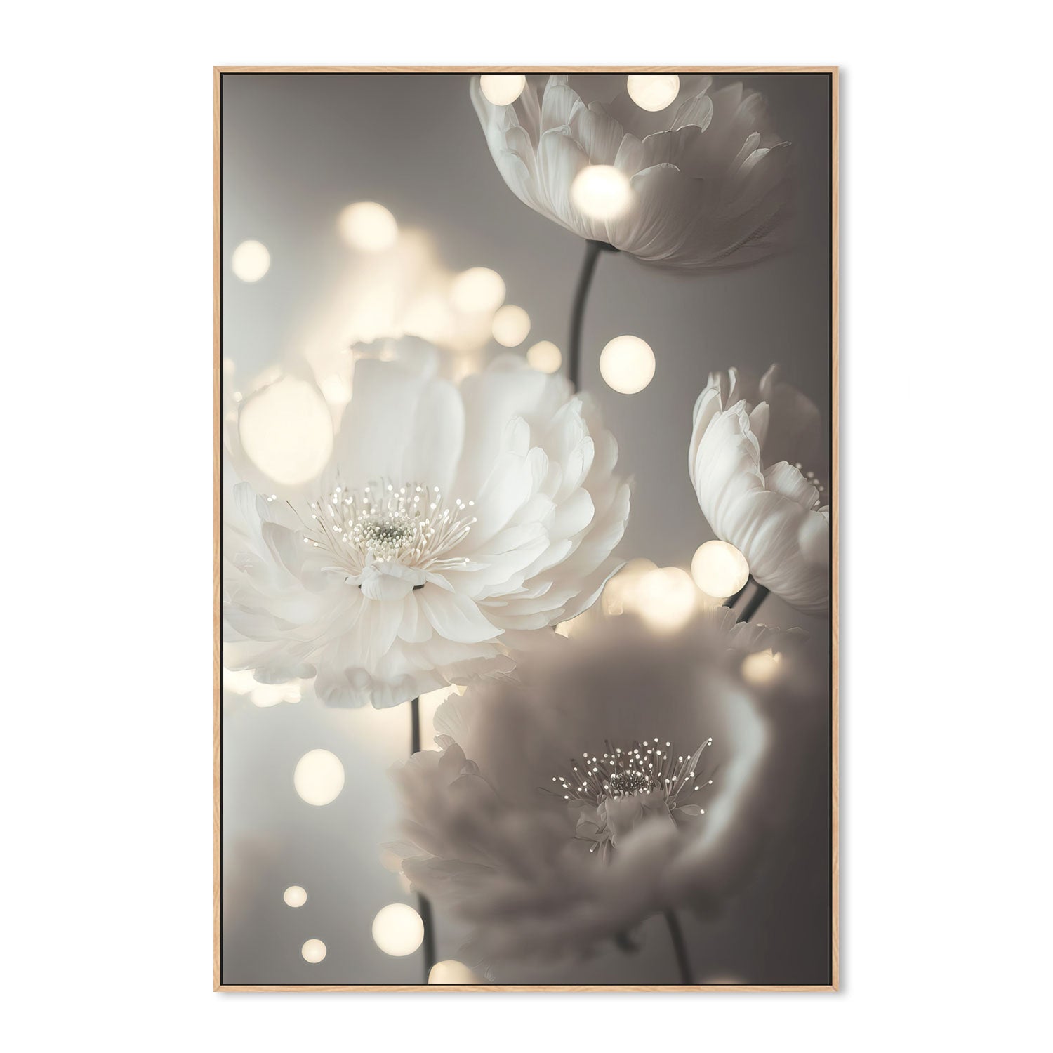 wall-art-print-canvas-poster-framed-Romantic White Flowers , By Treechild-GIOIA-WALL-ART