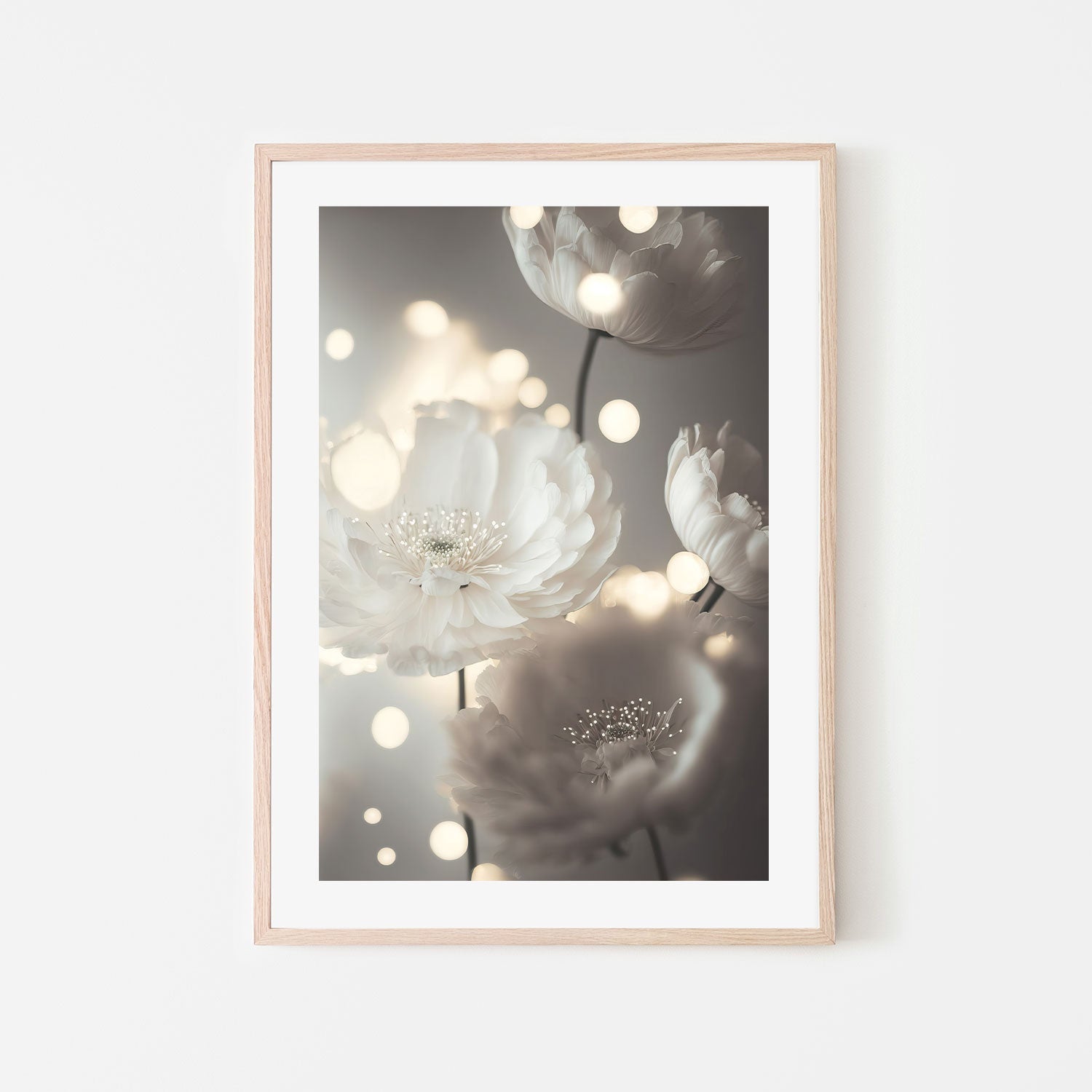 wall-art-print-canvas-poster-framed-Romantic White Flowers , By Treechild-GIOIA-WALL-ART