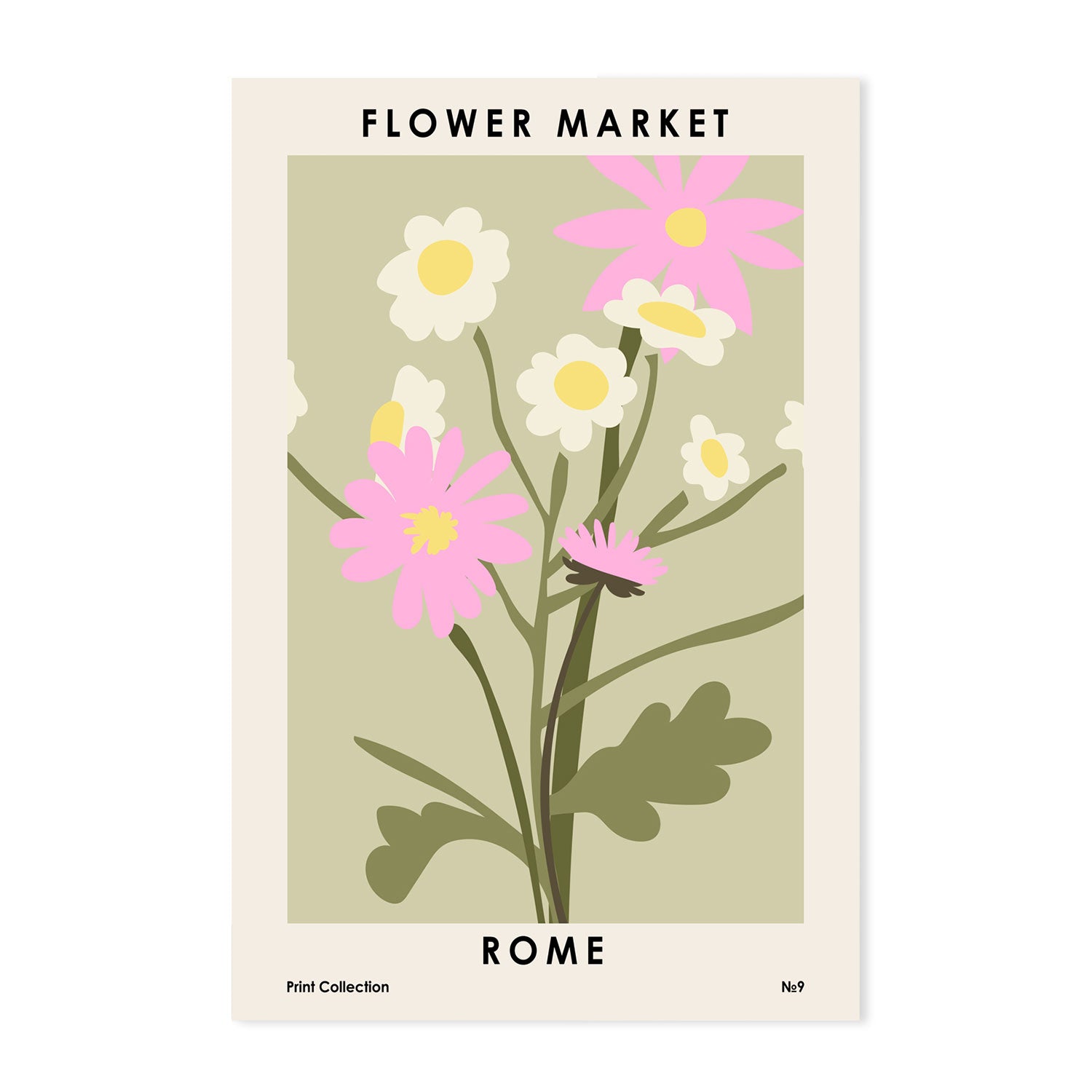 wall-art-print-canvas-poster-framed-Rome Flower Market-GIOIA-WALL-ART