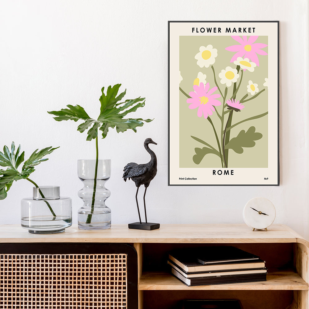 wall-art-print-canvas-poster-framed-Rome Flower Market-GIOIA-WALL-ART