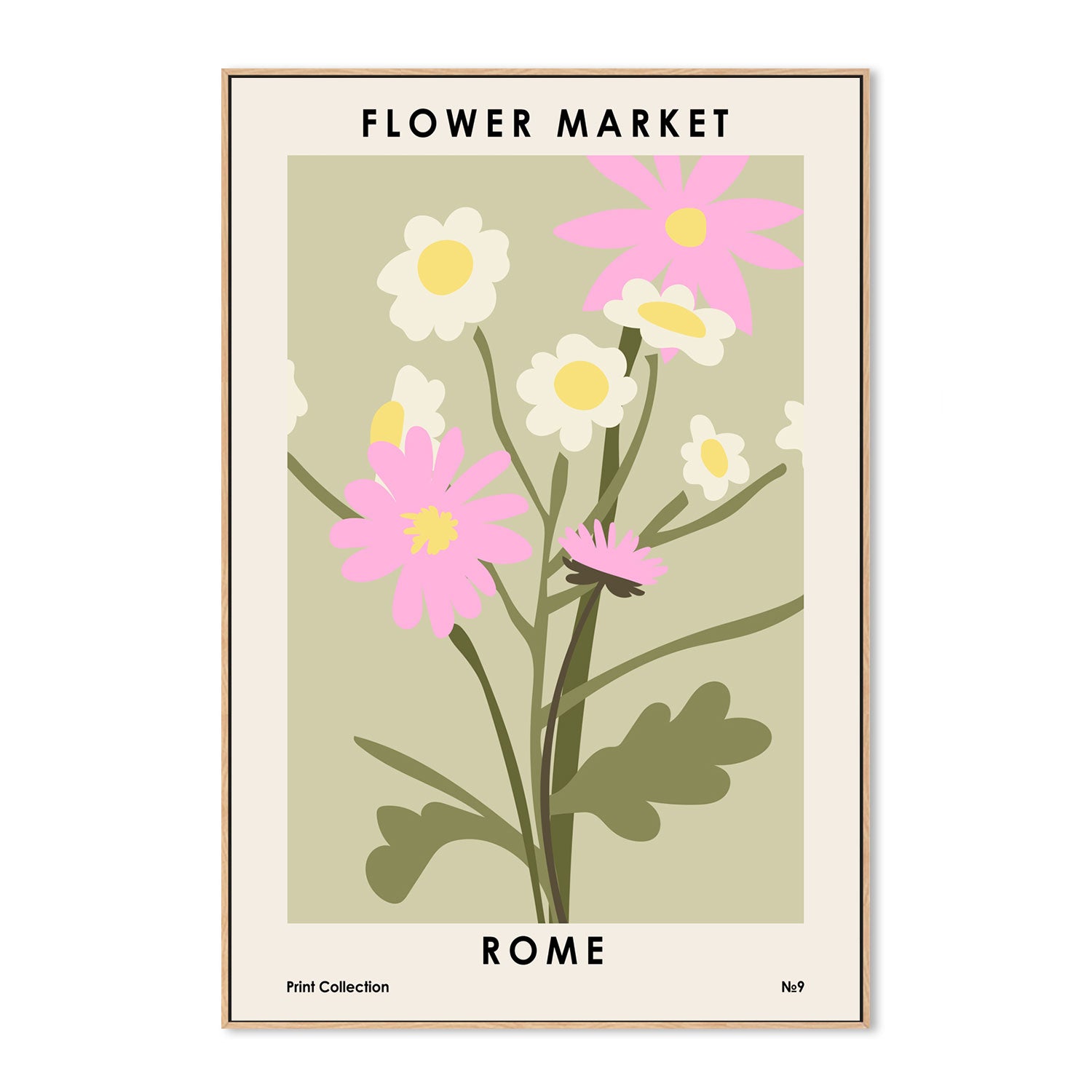 wall-art-print-canvas-poster-framed-Rome Flower Market-GIOIA-WALL-ART