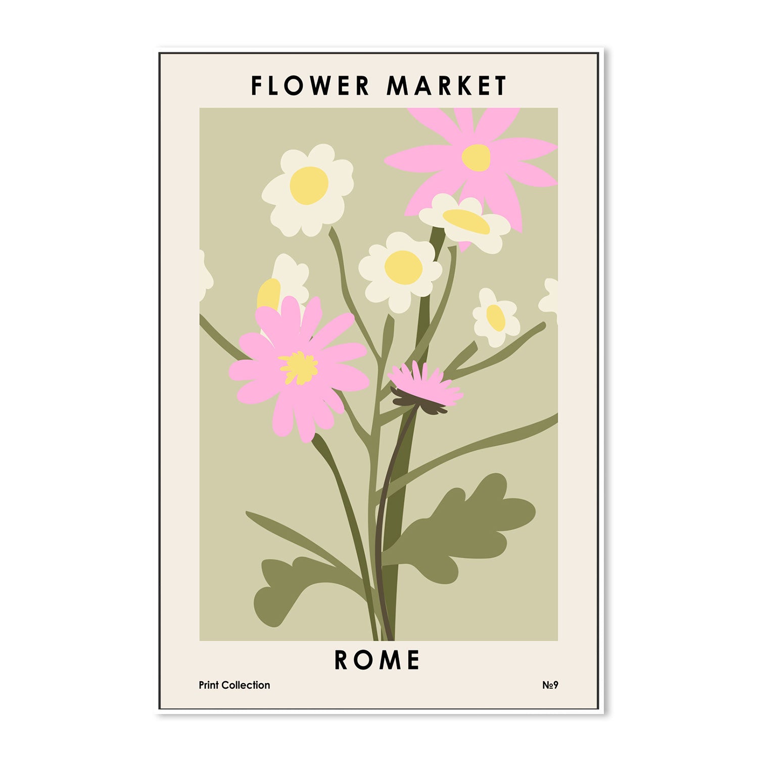 wall-art-print-canvas-poster-framed-Rome Flower Market-GIOIA-WALL-ART