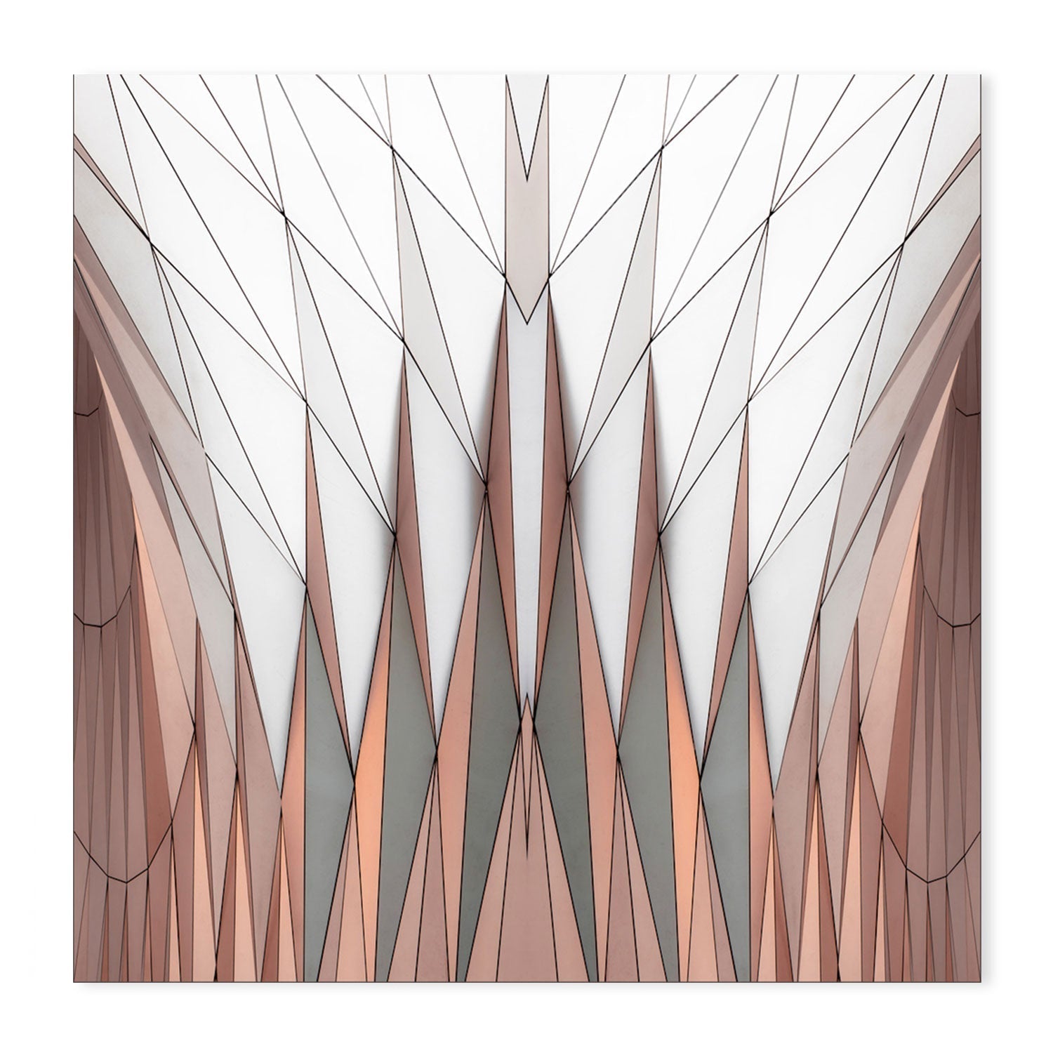 wall-art-print-canvas-poster-framed-Rose Gold Abstract Geometry , By Gilbert Claes-GIOIA-WALL-ART