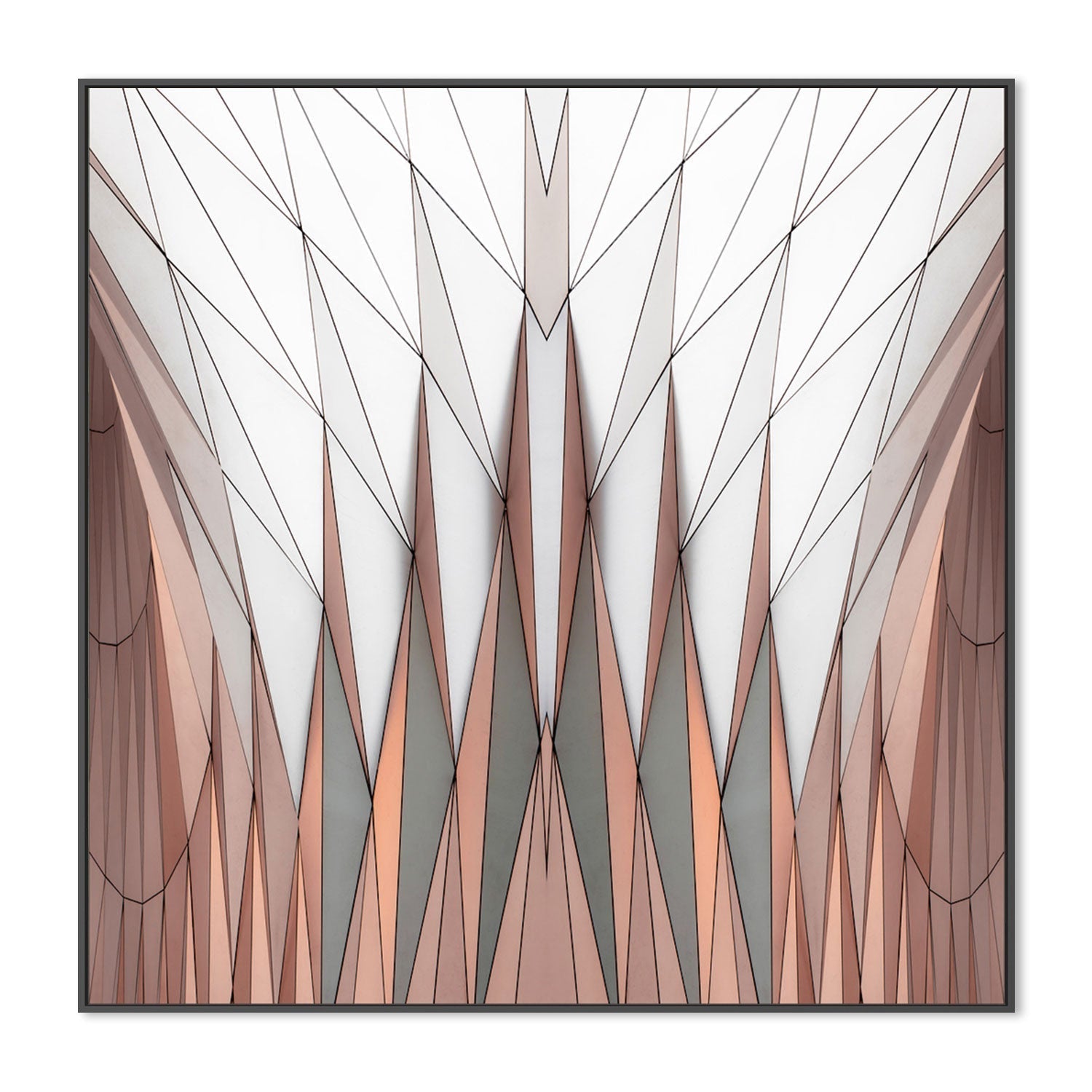 wall-art-print-canvas-poster-framed-Rose Gold Abstract Geometry , By Gilbert Claes-GIOIA-WALL-ART