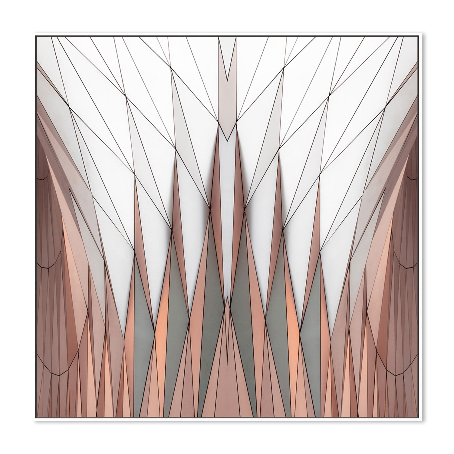 wall-art-print-canvas-poster-framed-Rose Gold Abstract Geometry , By Gilbert Claes-GIOIA-WALL-ART
