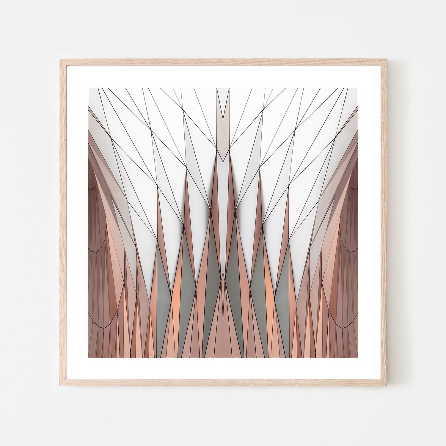 wall-art-print-canvas-poster-framed-Rose Gold Abstract Geometry , By Gilbert Claes-GIOIA-WALL-ART