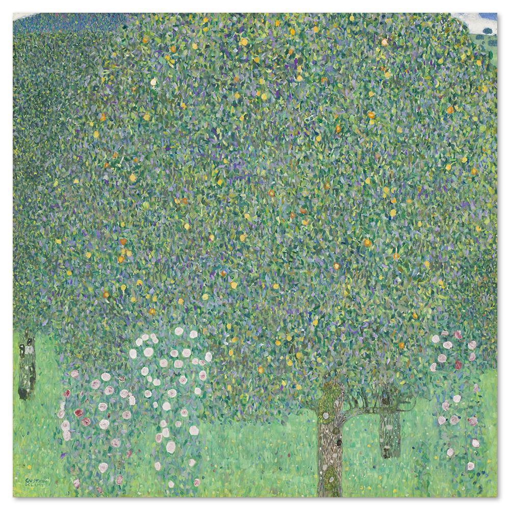 wall-art-print-canvas-poster-framed-Rosebushes Under The Trees, By Gustav Klimt-by-Gioia Wall Art-Gioia Wall Art