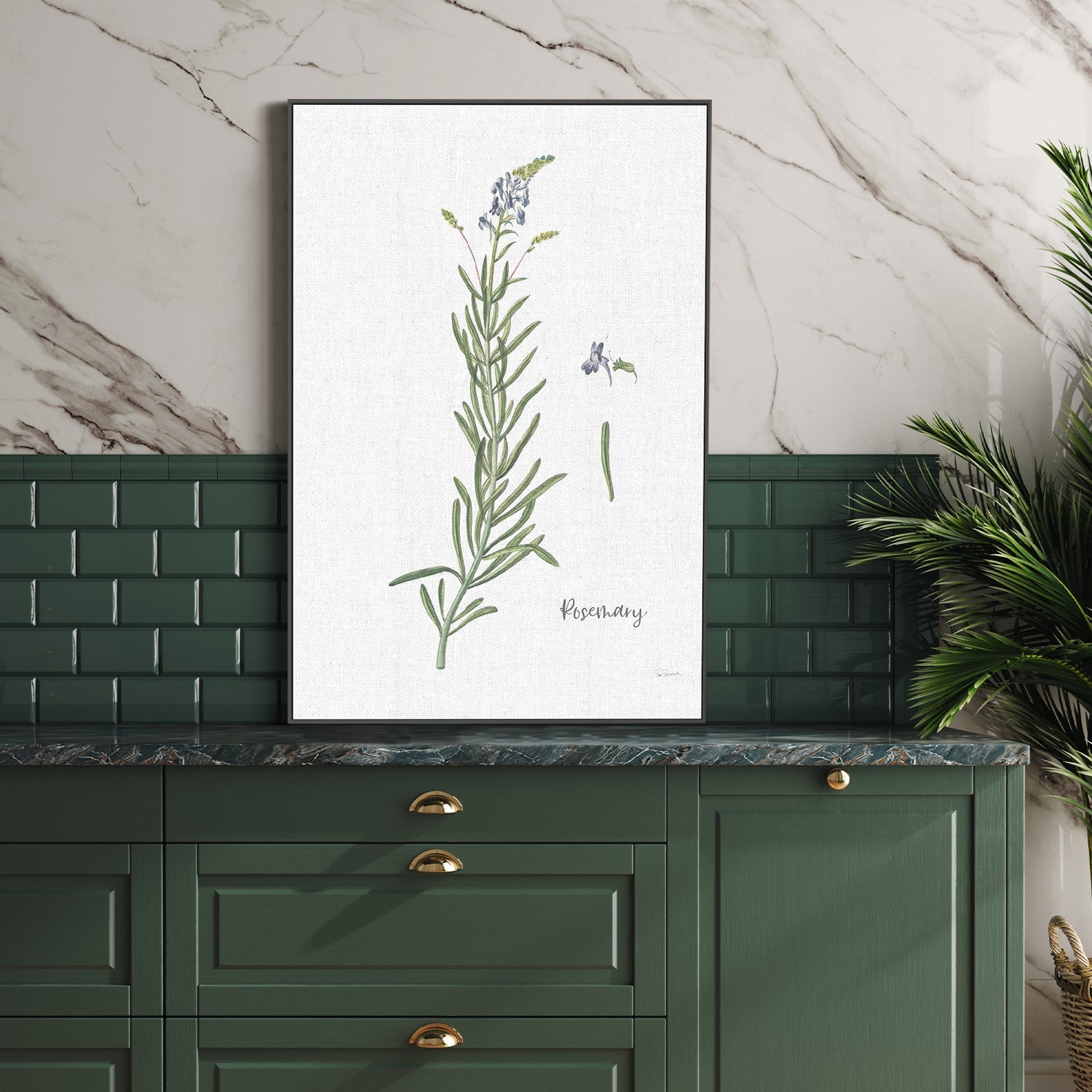 wall-art-print-canvas-poster-framed-Rosemary Cottage Herbs, Style A , By Sue Schlabach-7