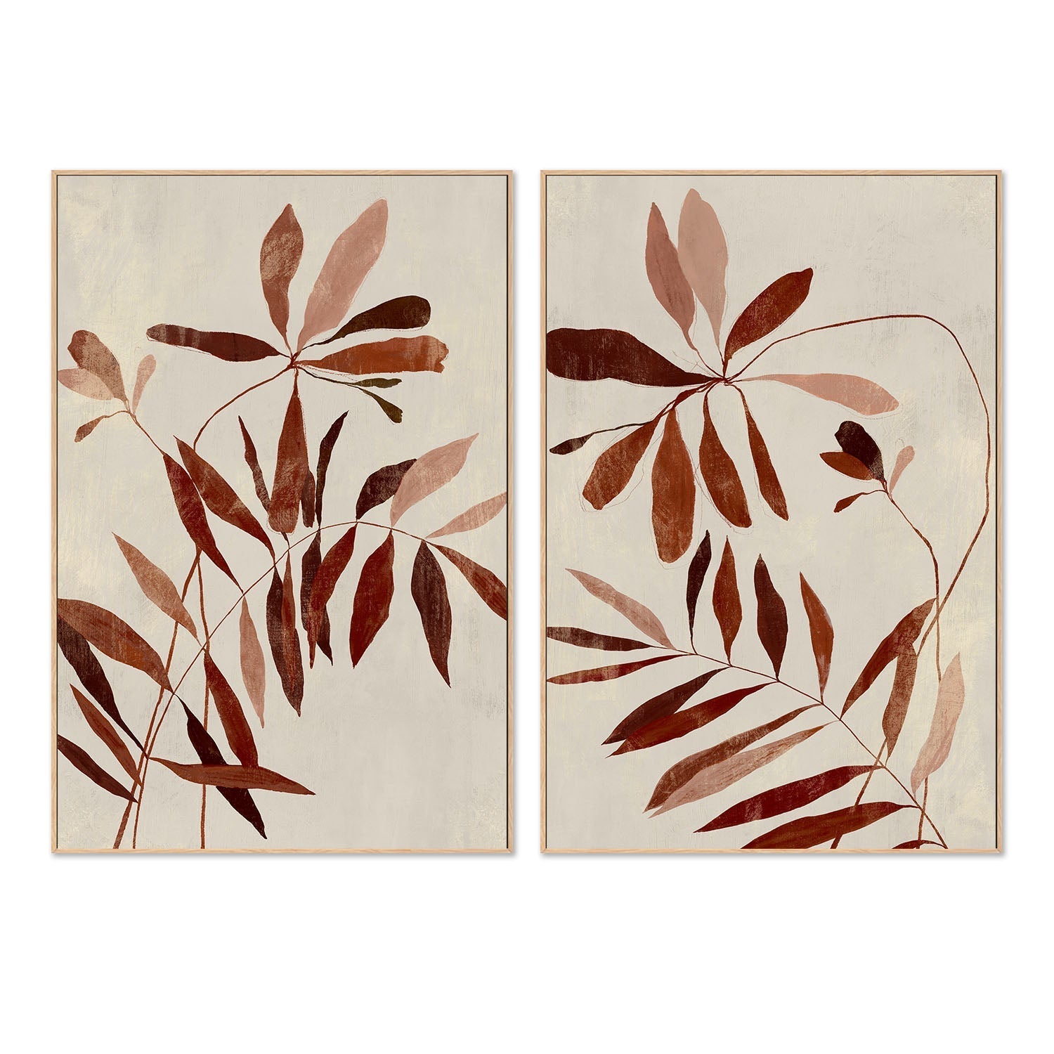 wall-art-print-canvas-poster-framed-Rust, Style A & B, Set Of 2 , By Aria K-4