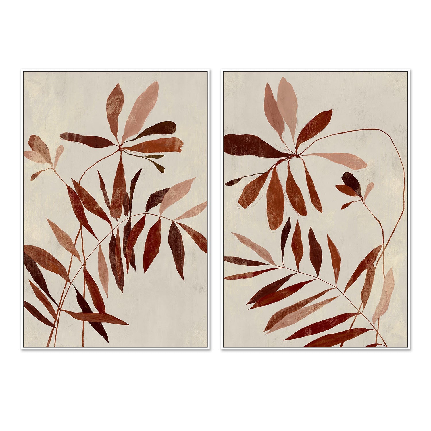 wall-art-print-canvas-poster-framed-Rust, Style A & B, Set Of 2 , By Aria K-5