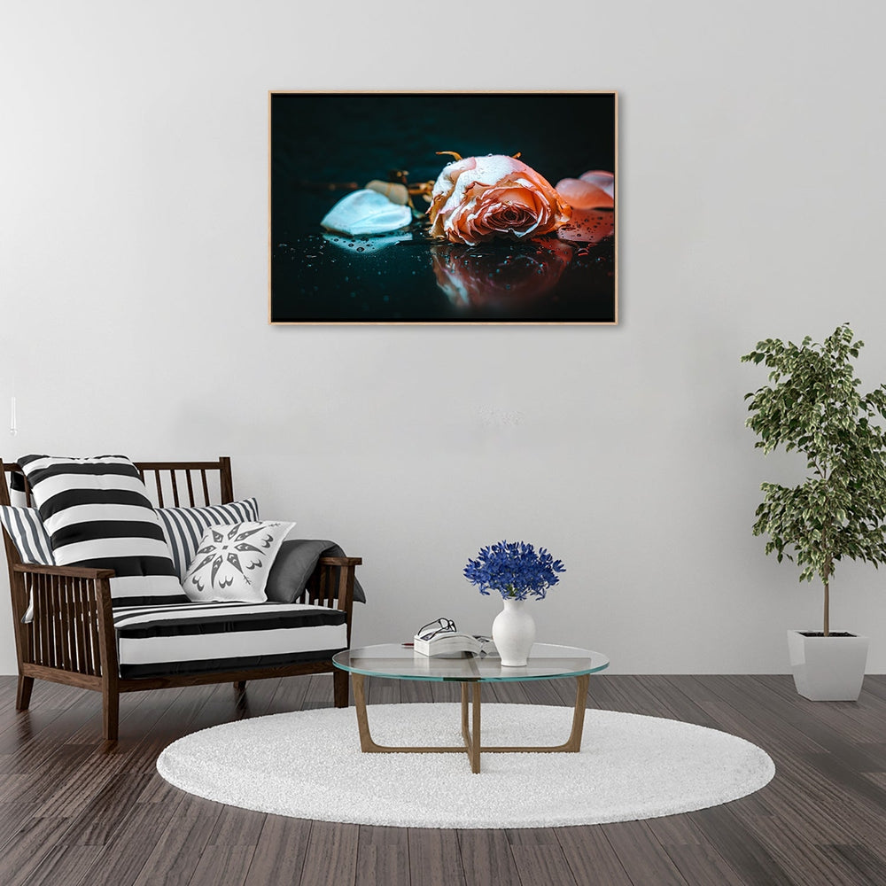 Sad Rose, by Yahia Alsharif-Framed-Canvas-Print-Poster-Gioia Wall Art