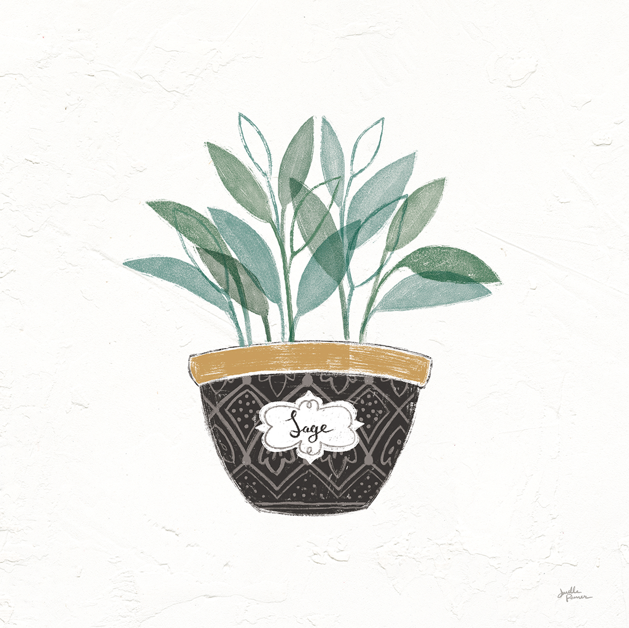 wall-art-print-canvas-poster-framed-Sage Fine Herbs, Style A , By Janelle Penner-1