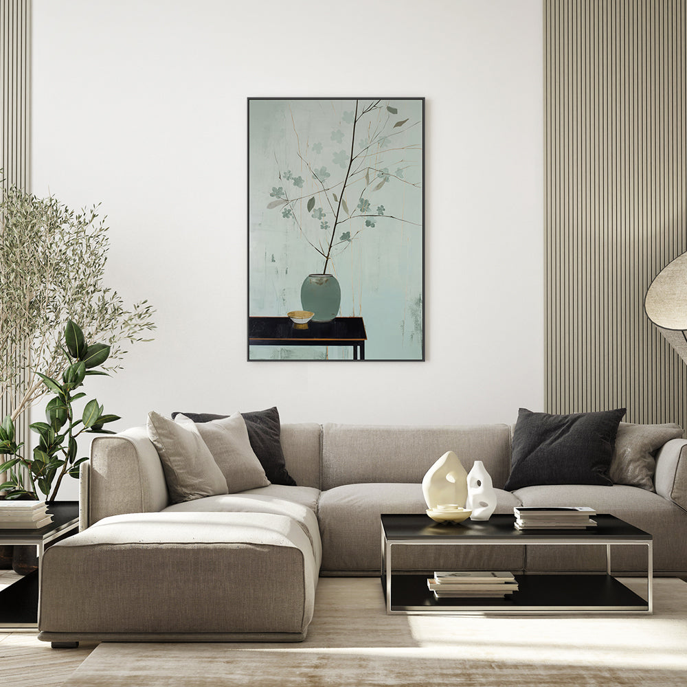 wall-art-print-canvas-poster-framed-Sage Green Vase , By Treechild-GIOIA-WALL-ART