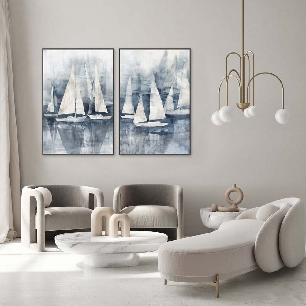wall-art-print-canvas-poster-framed-Sail The Sea, Style B & C, Set Of 2 , By Nina Blue , By Nina Blue-2
