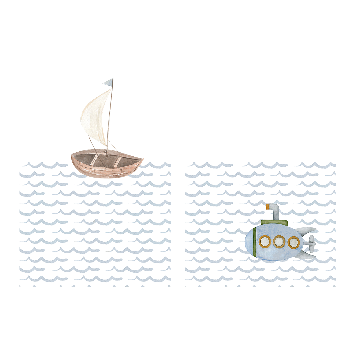 wall-art-print-canvas-poster-framed-Sailboat, Submarine , By At Viv Home Prints-1