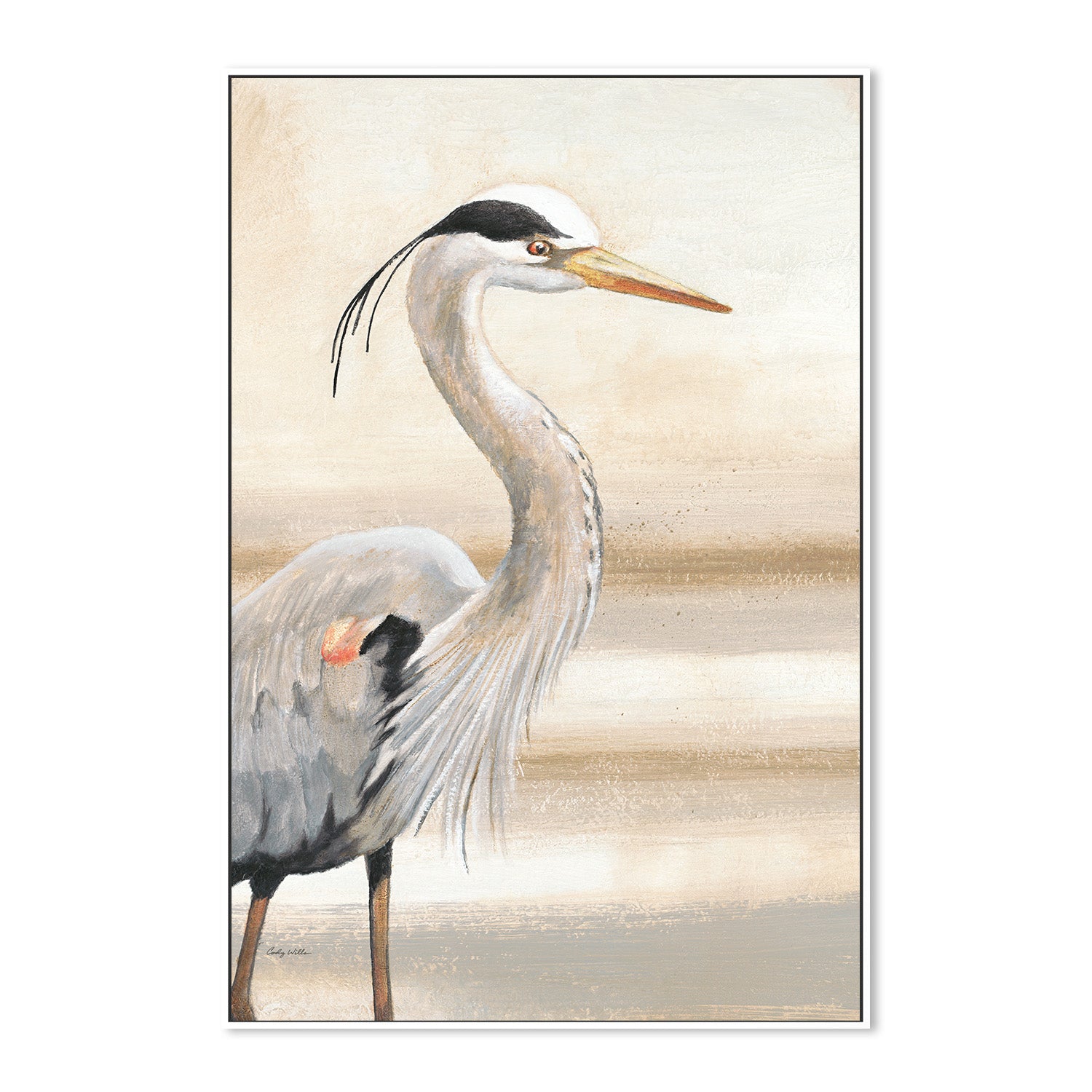 wall-art-print-canvas-poster-framed-Sandy Beach Heron, Style A-5