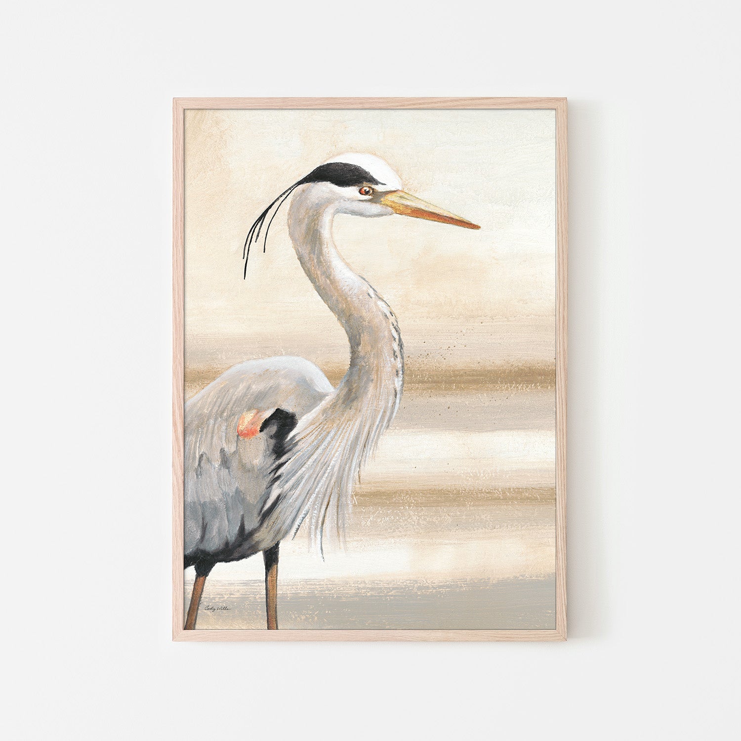 wall-art-print-canvas-poster-framed-Sandy Beach Heron, Style A-6