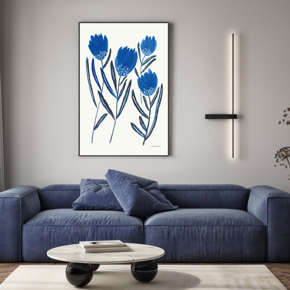 wall-art-print-canvas-poster-framed-Saphire Blue Flowers, Style B , By Danhui Nai-GIOIA-WALL-ART